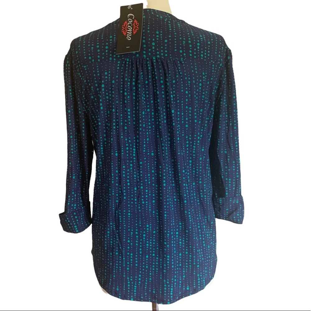 Cocomo NEW 3/4 sleeve women's Pintuck Blouse top shirt MEDIUM - Picture 2 of 14